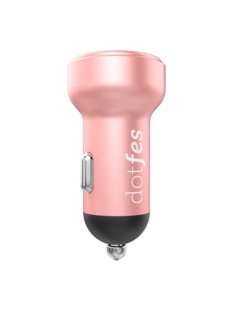 DOTFES Автомобильное зарядное устройство Dotfes B05T 2xUSB, 3.4A кабель micro USB,rose