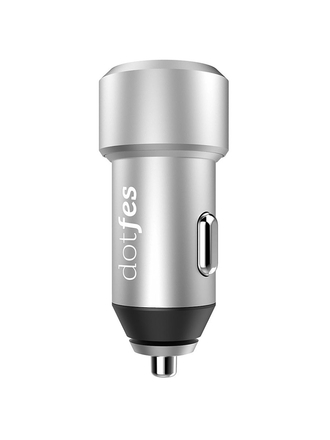 DOTFES Автомобильное зрядное устройство Dotfes B03 2xUSB, 4.8A, silver