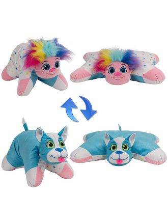 1Toy Подушка Вывернушка 2в1,Радужный Тролль-Блестящий Щенок