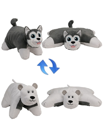1Toy Подушка Вывернушка 2в1,Хаски-Полярный Медведь