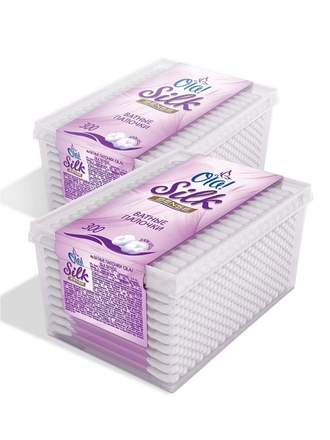 Ola! Silk Sense Ватные палочки в прямоугольной банке 600 шт (2 х уп300)