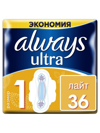 Always Гигиенические прокладки Ultra Ароматизированные Light Quatro 36Шт