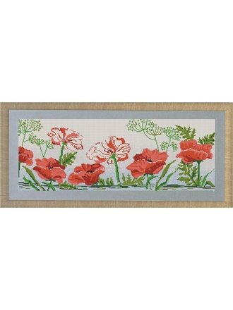 Конек Рисунок на ткани Маков цвет, 25х65 см