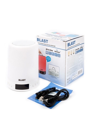BLAST Портативная акустика BAS-860 с ночником и часами