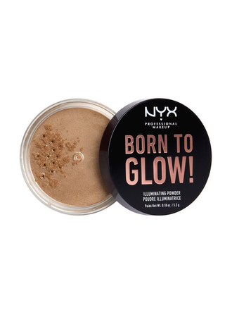NYX PROFESSIONAL MAKEUP Невесомая пудра-хайлайтер для лица и тела born to glow illuminating powder, оттенок 03, warm strobe
