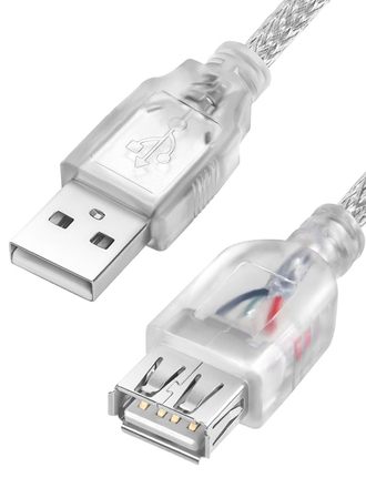 Greenconnect Удлинитель USB 20, AM/AF, 30m, прозрачный, экран, армированный, морозостойкий