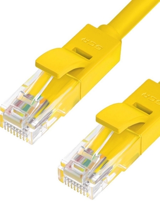 Greenconnect Патч-корд прямой, малодымный LSZH 30m UTP кат6, RJ45, желтый, 24 AWG, литой, ethernet high speed