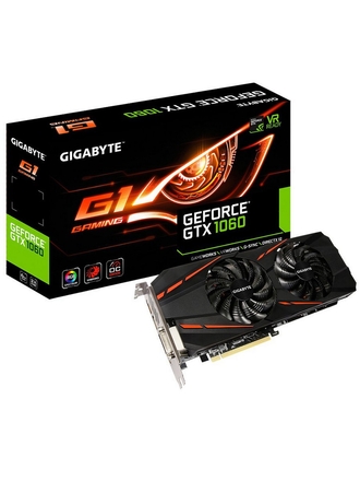 Gigabyte Видеокарта GeForce GTX 1060 G1 GAMING (GV-N1060G1 GAMING-6GD)