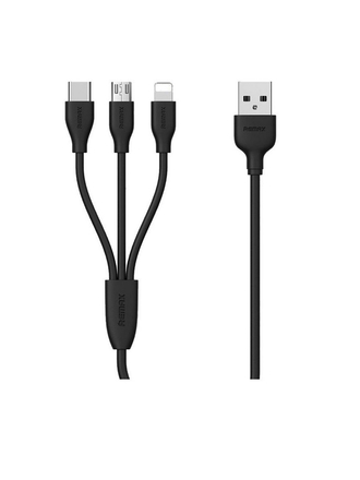 REMAX Кабель Multi USB-iPMicroType-C RC-109th Black 1m