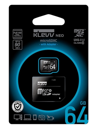 KLEVV Карта памяти KLEVV microSDHC Class 10 UHS-I U1 64GB SD adapter