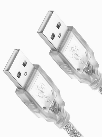 Greenconnect Кабель USB 20, AM/AM, 05m, прозрачный, экран, армированный, морозостойкий