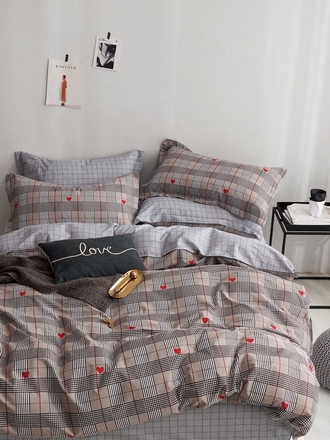 1st Home Постельное белье SATIN на молниях Семейный Размер