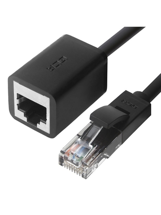 GCR Удлинитель патч-корда прямой 50m UTP медь, кат6, черный, ethernet high speed 10 Гбит/с, RJ45, GCR