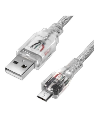 GCR Кабель micro USB 20 05m прозрачный, 28/28 AWG, AMmicroB 5pin, экран, морозостойкий GCR