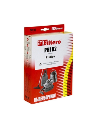 Filtero Мешки-пылесборники PHI 02 Standard, 4 шт фильтр, для PHILIPS