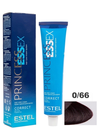 ESTEL PROFESSIONAL Крем-краска 0/66 PRINCESS ESSEX CORRECT для окрашивания волос фиолетовый 60 мл