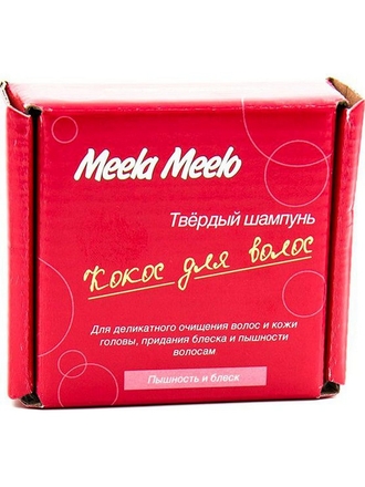 Meela Meelo Твердый шампунь Кокос для волос пышность и блеск, 85 г