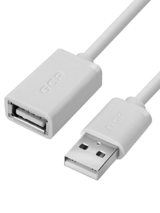 Greenconnect Удлинитель GCR USB 20, AM/AF, белый, 30/30 AWG, 015м