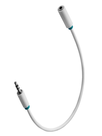 Greenconnect Удлинитель аудио jack 3,5mm/jack 3,5mm, 05m, белый зеленая окантовка, ультрагибкий, M/F, стерео