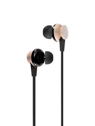 AKAI Наушники вставные с микрофоном Akai HD-617BZ, черно-золотистые