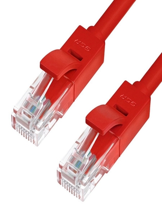 Greenconnect Патч-корд прямой, малодымный LSZH 05m UTP кат5e, RJ45, красный, литой, ethernet high speed
