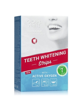 Отбеливающие полоски для зубов с активным кислородом 7 дней GLOBAL WHITE