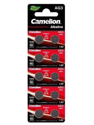 Батарейки дисковые AG3, LR41, A192, 10шт. Camelion
