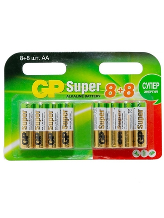 Батарейка Ultra Alkaline АА (LR6) 16 шт. (15A8/8-2CRD16) GP