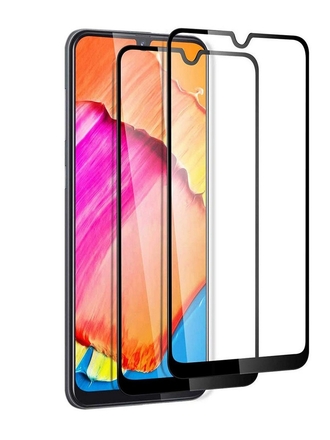 Защитное стекло Полный клей для Samsung Galaxy A30. Защита 9H полный экран Галакси А30. Набор 2 шт MIA PRO