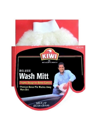 Рукавица-губка Deluxe Wash Mitt для мойки и полировки авто, эко овчина KIWI care