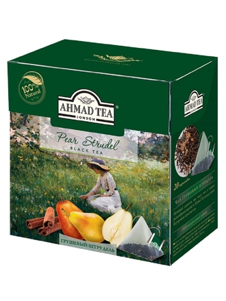 Чай Грушевый штрудель, черный, пирамидки, 20х1,8г Ahmad Tea