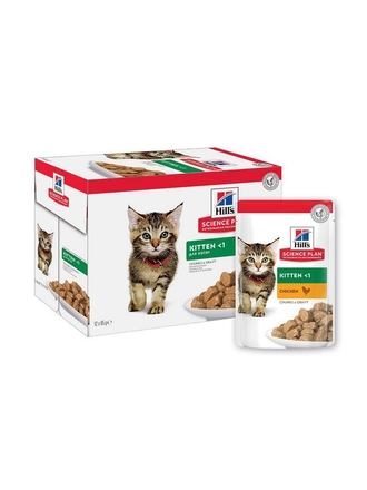 Влажный корм Hills Science Plan для котят, пауч с курицей в соусе, 12шт по 85г Hills