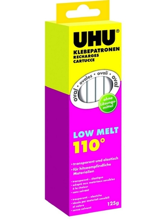 Патроны к низкотемпературному пистолету UHULT110 и UHU LT110XL прозрачные 125Г овальные UHU