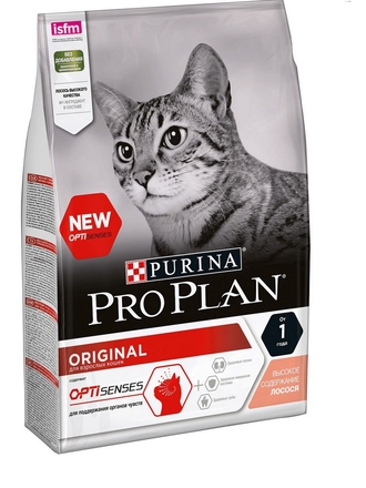 Корм сухой для взрослых кошек лосось 3кг PRO PLAN