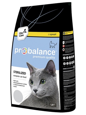Сухой корм для стерилизованных кошек и кастрированных котов Probalance Sterilized, 1,8 кг ProBalance