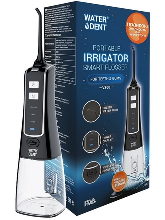 ИРРИГАТОР Smart Flosser V300 (Эффективное очищение труднодоступных мест) жидкость 100 мл Waterdent