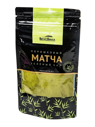 Порошковый зеленый чай Матча, 50 г Вкусвилл