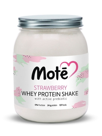 Белковый коктейль для похудения Whey Protein Shake Клубника без сахара с активным пребиотиком Mote