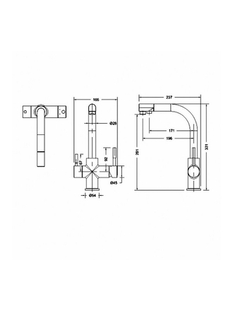 Смеситель для кухни с подключением питьевой воды Bravat Palace F729261CP-RUS BRAVAT
