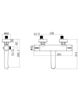 Agger Thermo A2460000 термостатический смеситель для душа, хром Agger