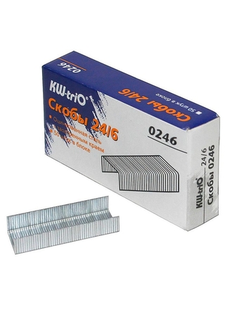 Скобы для степлера 24/6 0246/20 (упак.:20x1000шт.) KW-trio