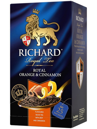 Чай черный с ароматом апельсина и корицы Royal Orange & Cinnamon, в пакетиках 25 шт Richard