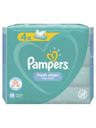 Детские влажные салфетки Fresh Clean 208 шт. Pampers