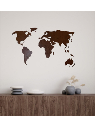 Деревянная карта мира AFI DESIGN 80х40 см, Орех AfiDesign