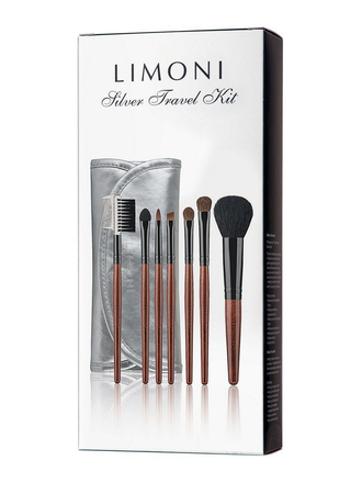 Подарочный набор кистей для макияжа Silver Travel Kit Limoni