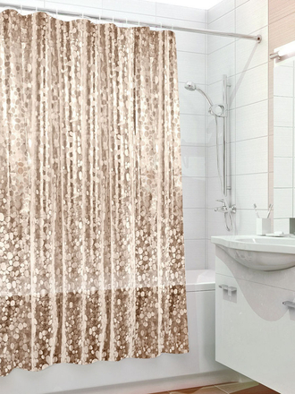 Штора для ванной комнаты с кристаллическим эффектом, 180*180 см VALIANT