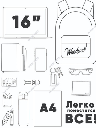 Рюкзак WOODSURF, модель Express Academy WOODSURF
