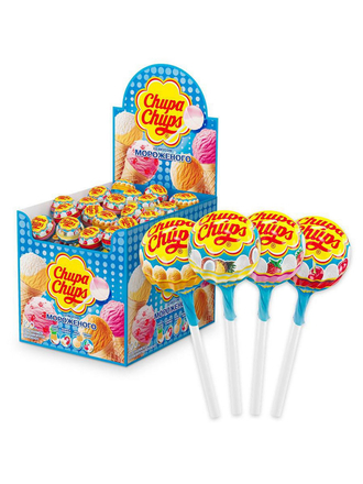 Карамель со вкусом мороженого 100шт по 12г Chupa Chups
