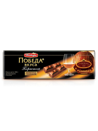 Шоколад пористый десертный с коньяком, 180 г Победа Вкуса