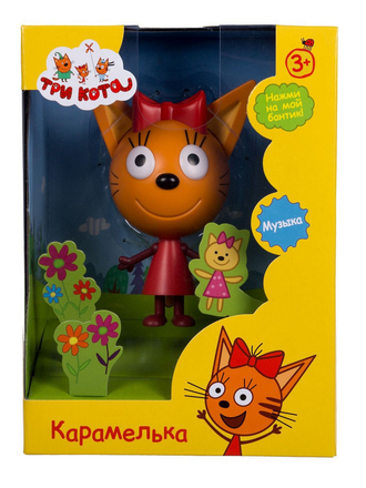 Фигурка пластиковая Три кота Карамелька 15 см. со звуком в коробке 1Toy